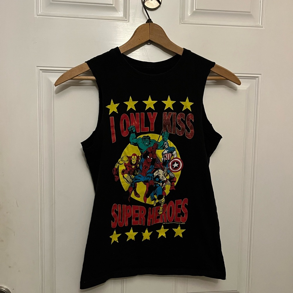 Mighty Fine Black Marvel Heroes Tank Top